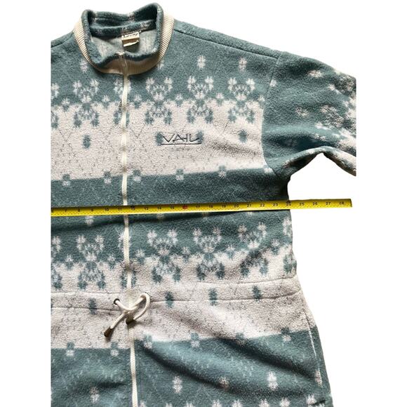Jarray Womens/Teen Sportswear Fleece Jacket Blue Geometric XXL Vintage 90s - Picture 7 of 8